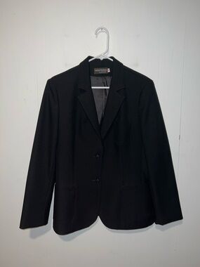 Haberdashery Black Women's Two-Button Blazer Size 12 Made in the USA HU